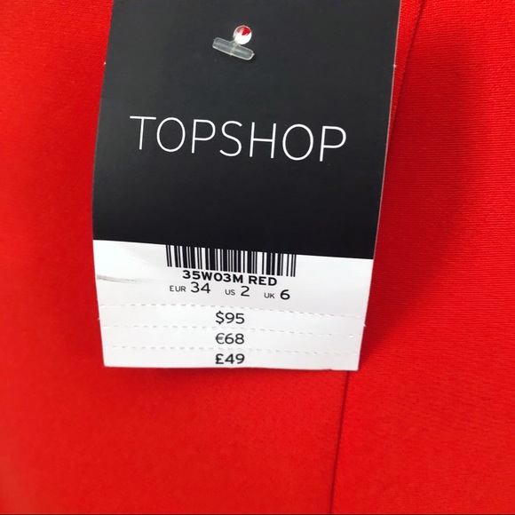 Topshop Red Mini Dress NWT - Picture 3 of 3